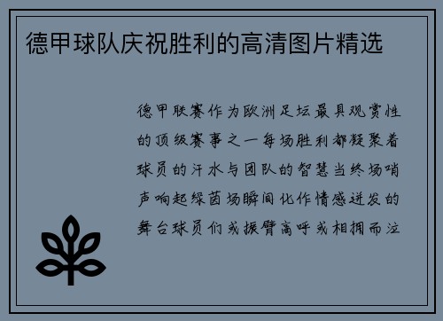 德甲球队庆祝胜利的高清图片精选